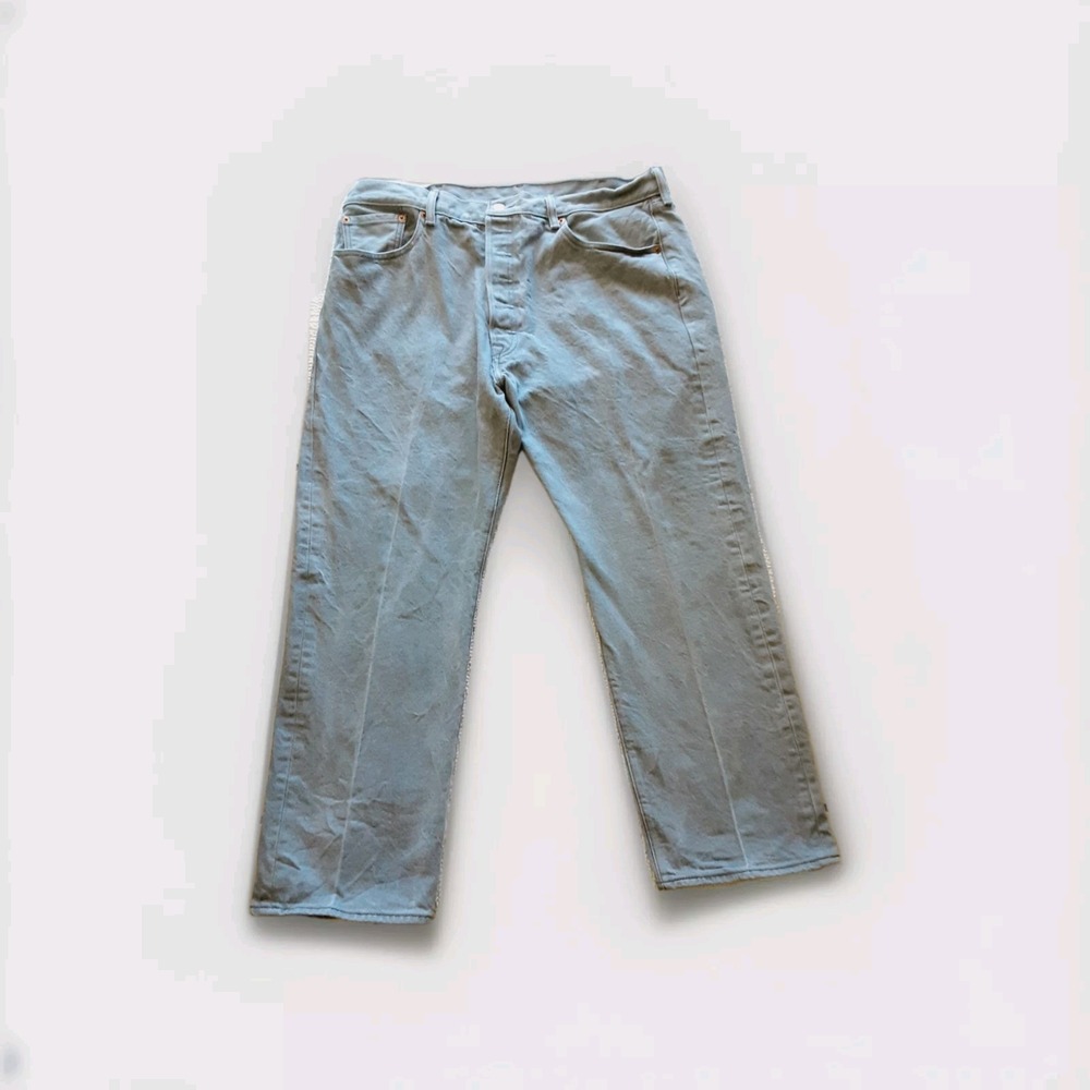 Levis 501 Jeans Gray Men 40x30 Fits 38x27 Straight Leg Button Fly Mexico
